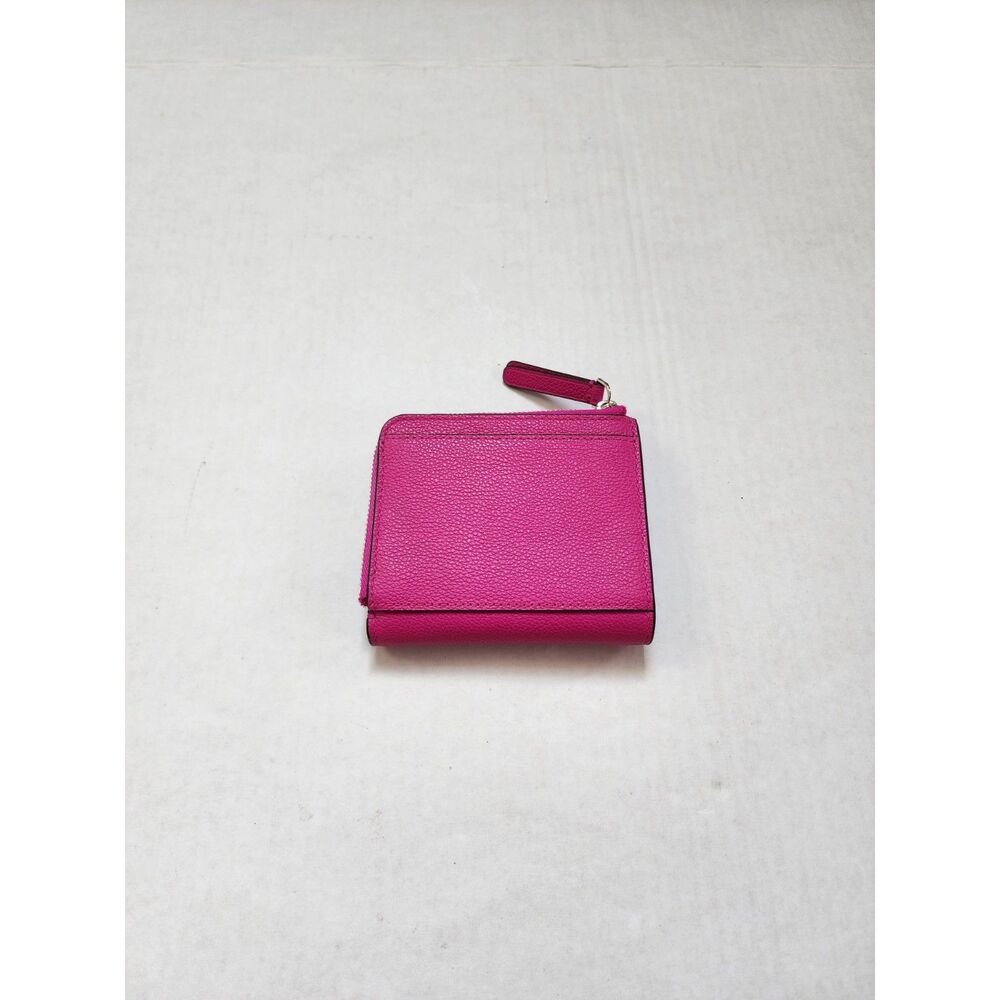 NWT Kate Spade Hot Pink Pebbled Leather Small Bifold Zip-Around Wallet - Picture 3 of 10